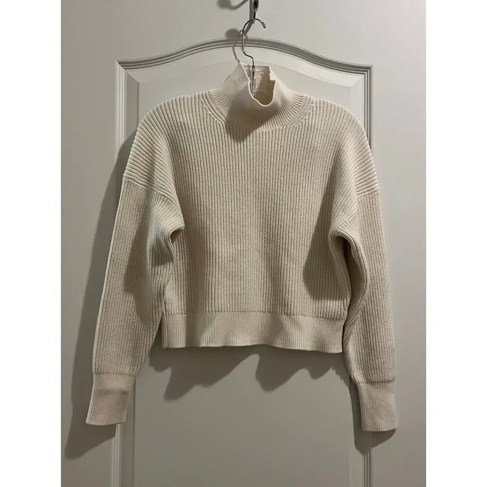 J. Crew Ribbed Cropped turtleneck sweater in stretch yarn